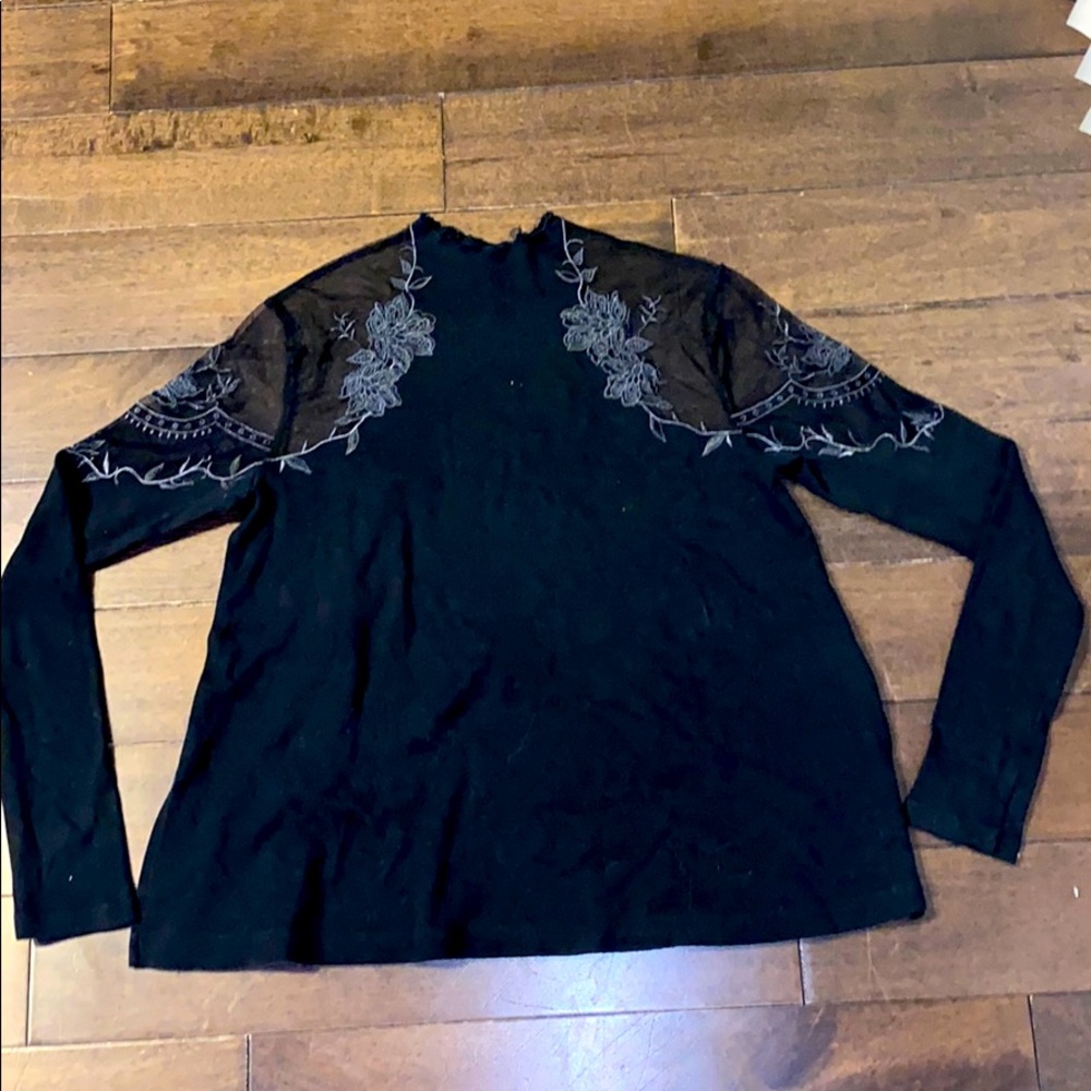 Free People mesh detail sweater size M